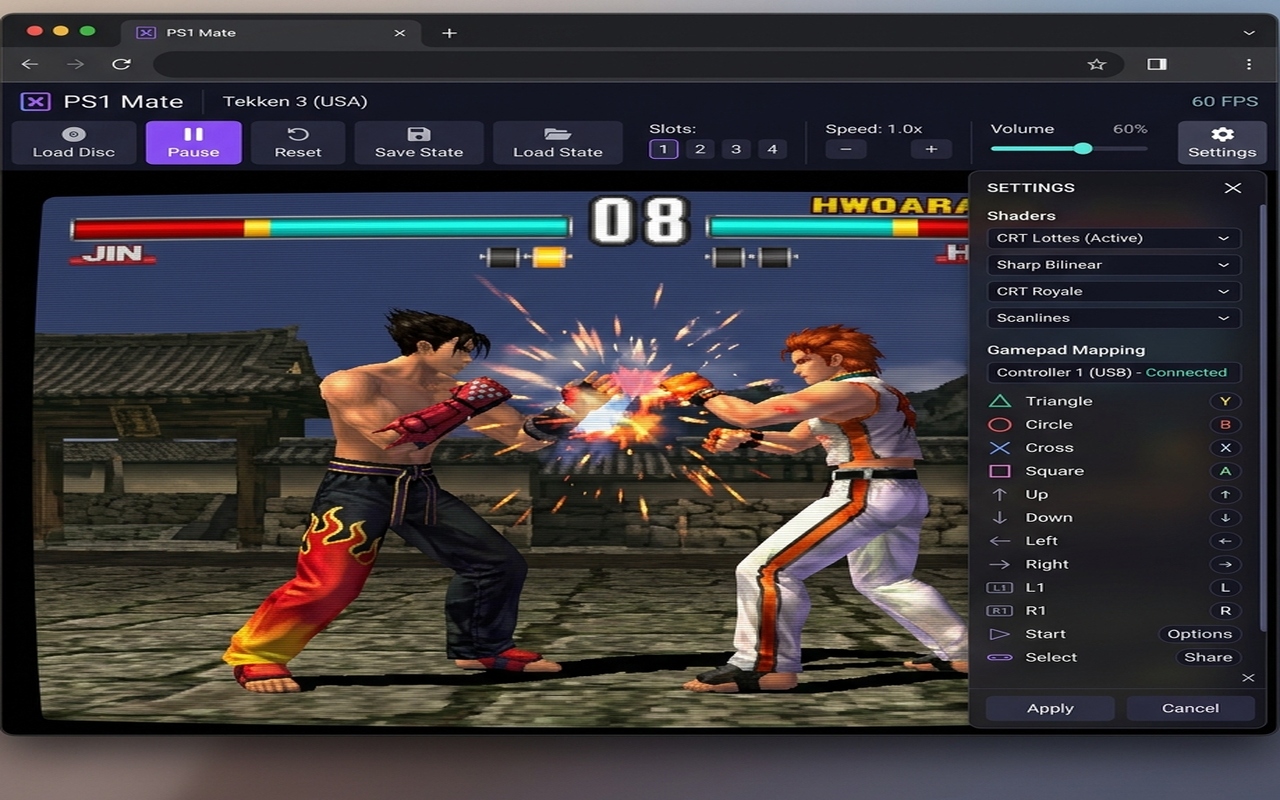 PS1 Mate emulator interface